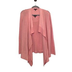 Eileen Fisher Women's Pink Knit 2-Piece Open Cardigan/Tank Top Set size Medium